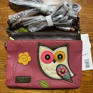 Chala Dark Pink Owl Crossbody Bag